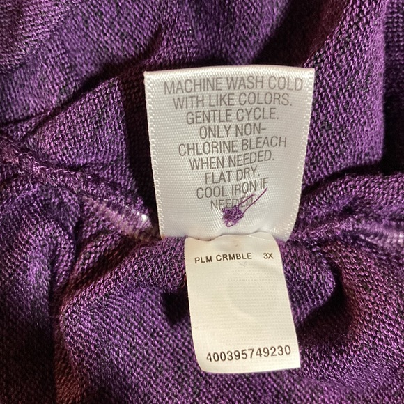 Croft & Barrow dark plum knit top. Size 3X - Picture 6 of 8